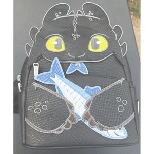 Loungefly How To train Your dragon Toothless Mini Backpack Black Fish NWT Rare